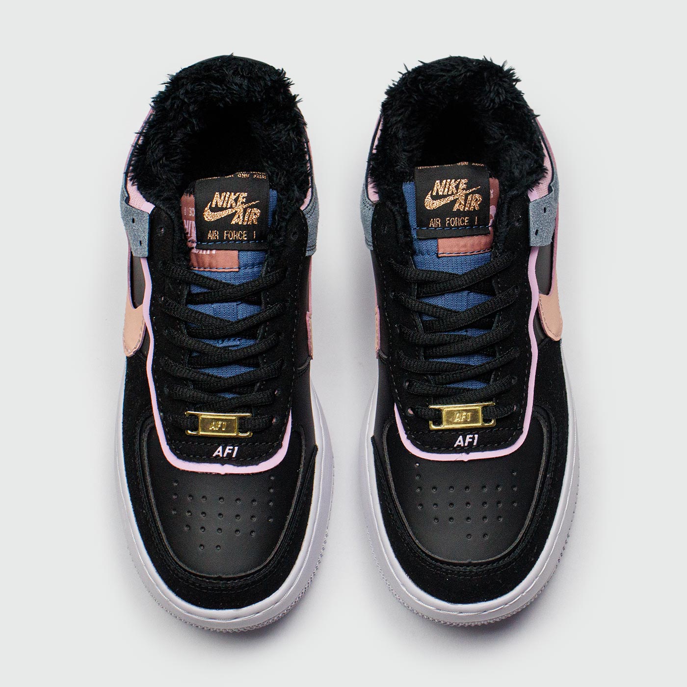 Кроссовки Nike Air Force 1 Shadow with Fur Black Pink
