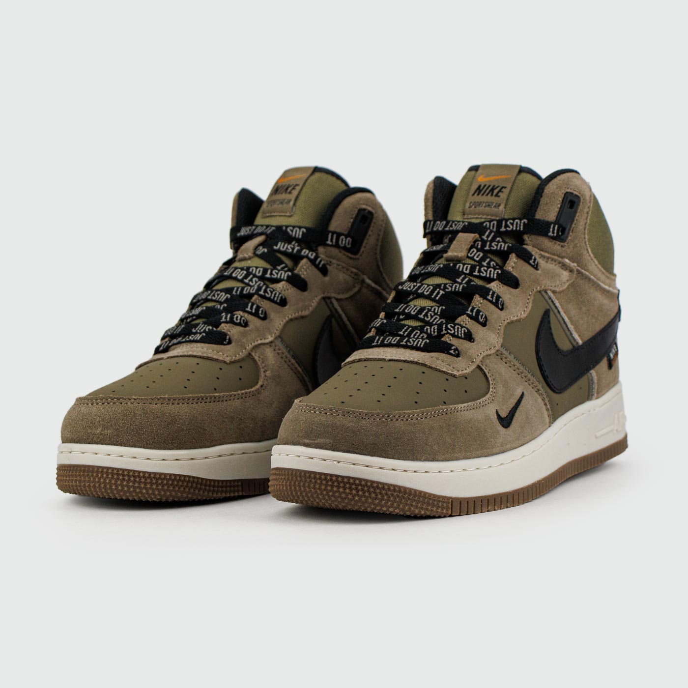 Кроссовки Nike Air Force 1 Mid Olive / Brown with Fur Кроссовки Nike Air Force 1 Mid Olive / Brown with Fur