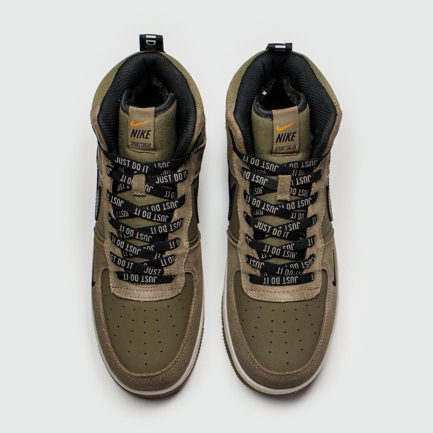 Кроссовки Nike Air Force 1 Mid Olive / Brown with Fur Кроссовки Nike Air Force 1 Mid Olive / Brown with Fur