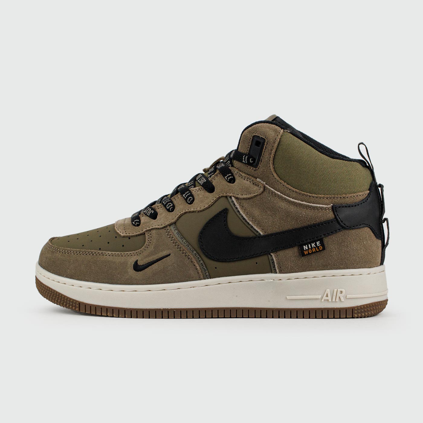 Кроссовки Nike Air Force 1 Mid Olive / Brown with Fur Кроссовки Nike Air Force 1 Mid Olive / Brown with Fur