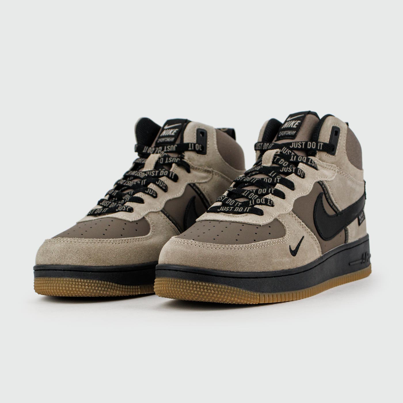 Кроссовки Nike Air Force 1 Mid L.Grey / D.Grey with Fur Кроссовки Nike Air Force 1 Mid L.Grey / D.Grey with Fur