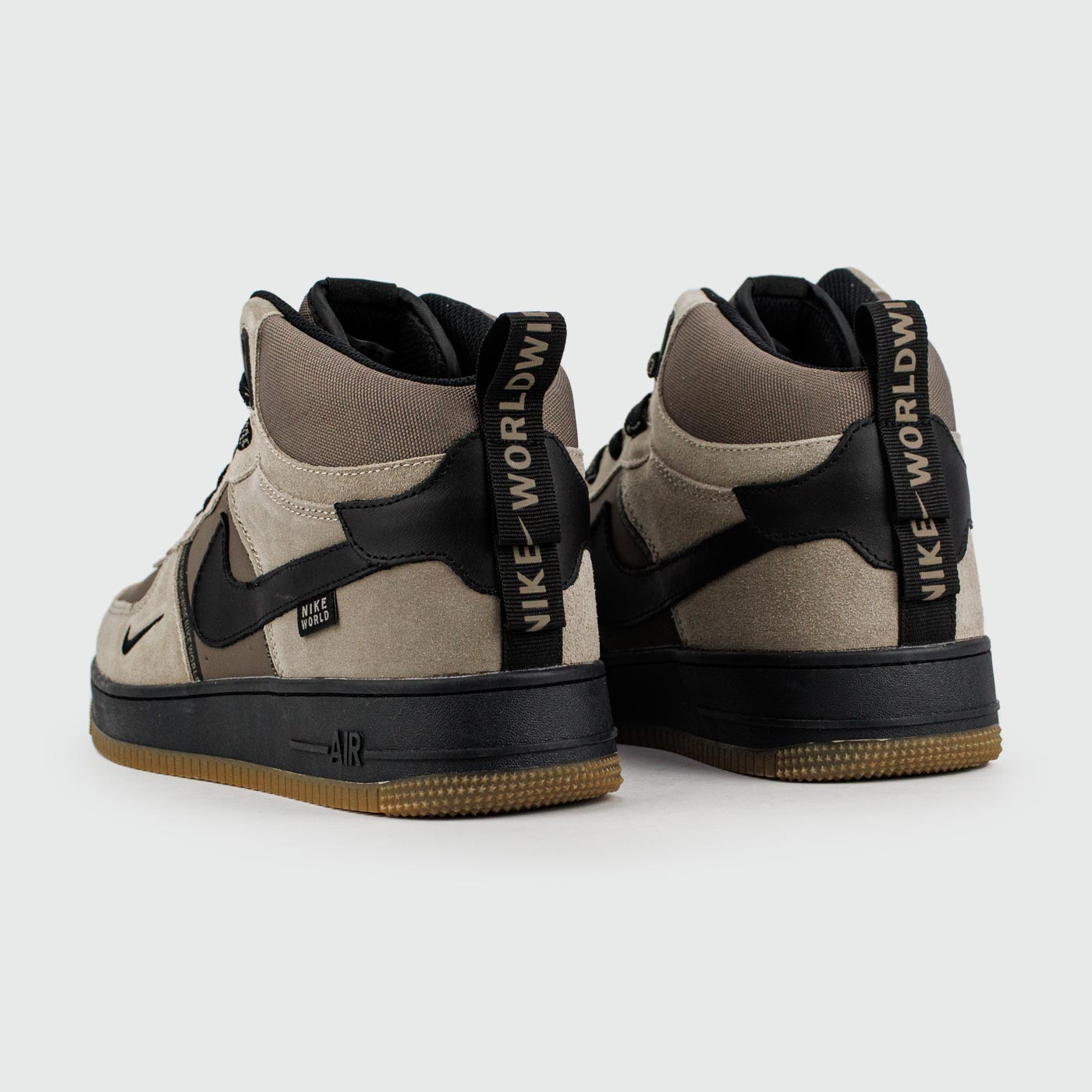Кроссовки Nike Air Force 1 Mid L.Grey / D.Grey with Fur Кроссовки Nike Air Force 1 Mid L.Grey / D.Grey with Fur