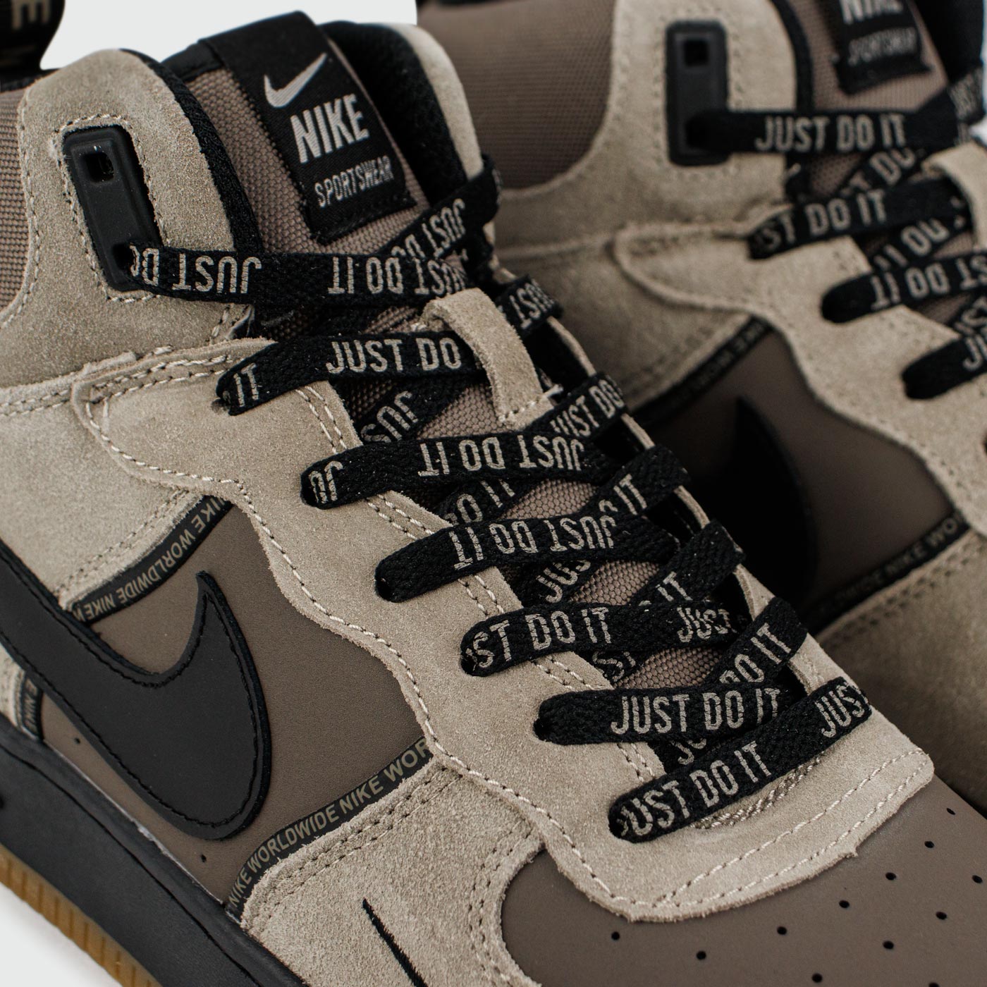 Кроссовки Nike Air Force 1 Mid L.Grey / D.Grey with Fur Кроссовки Nike Air Force 1 Mid L.Grey / D.Grey with Fur
