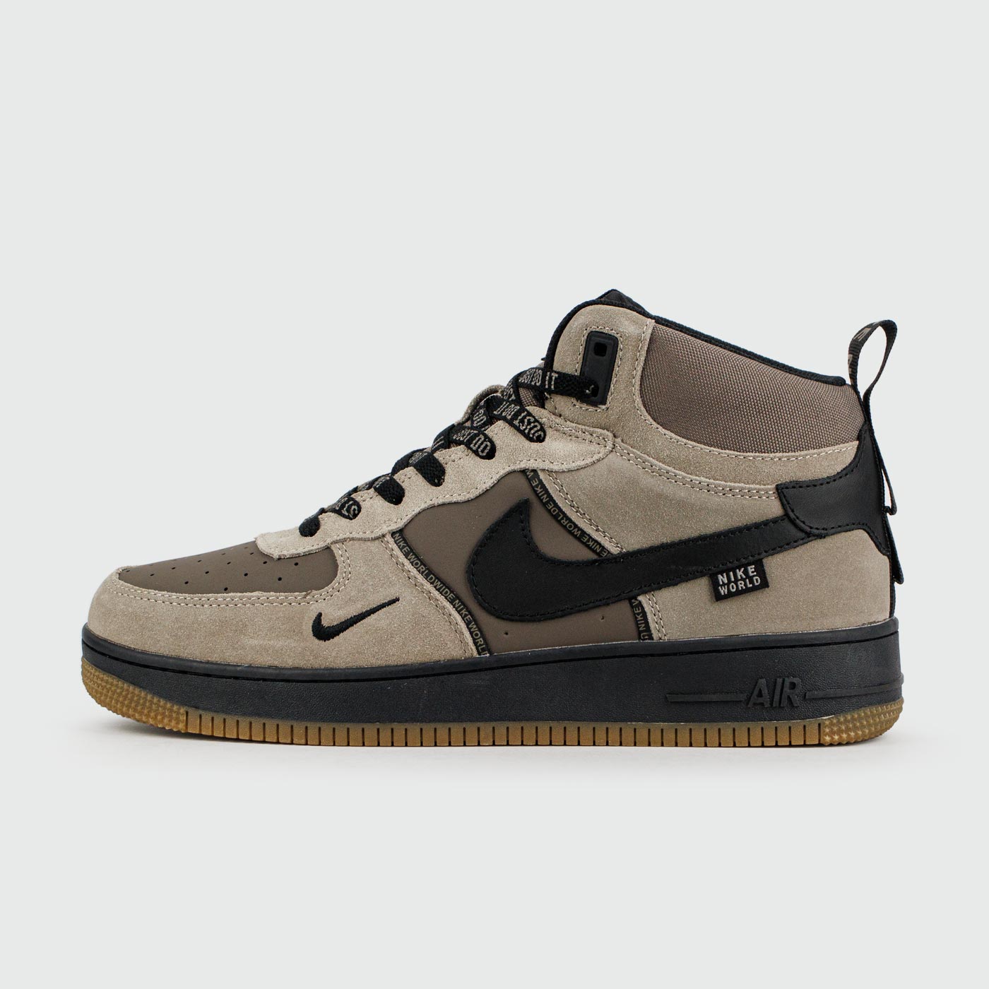 Кроссовки Nike Air Force 1 Mid L.Grey / D.Grey with Fur Кроссовки Nike Air Force 1 Mid L.Grey / D.Grey with Fur