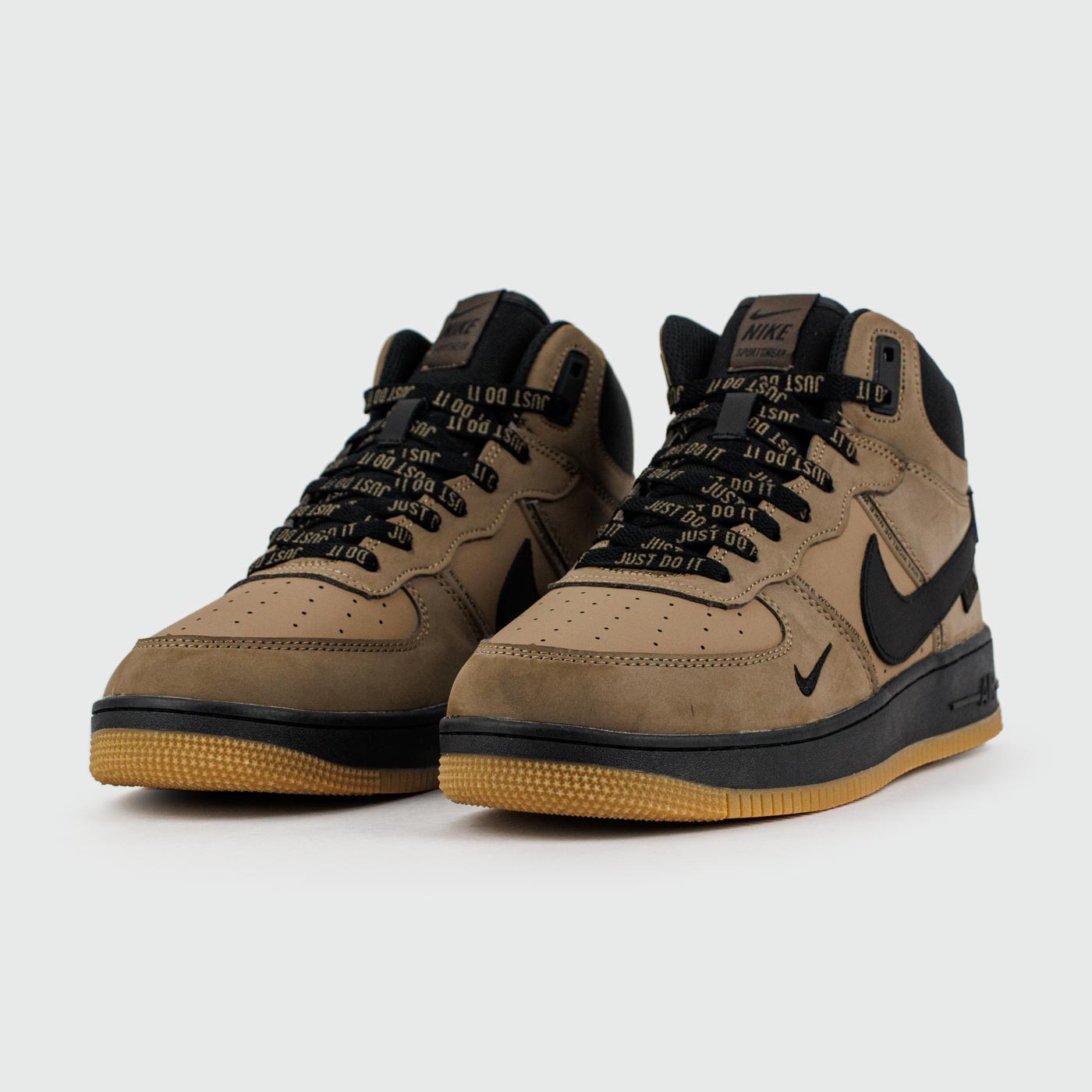 Кроссовки Nike Air Force 1 Mid Brown / Black with Fur Кроссовки Nike Air Force 1 Mid Brown / Black with Fur