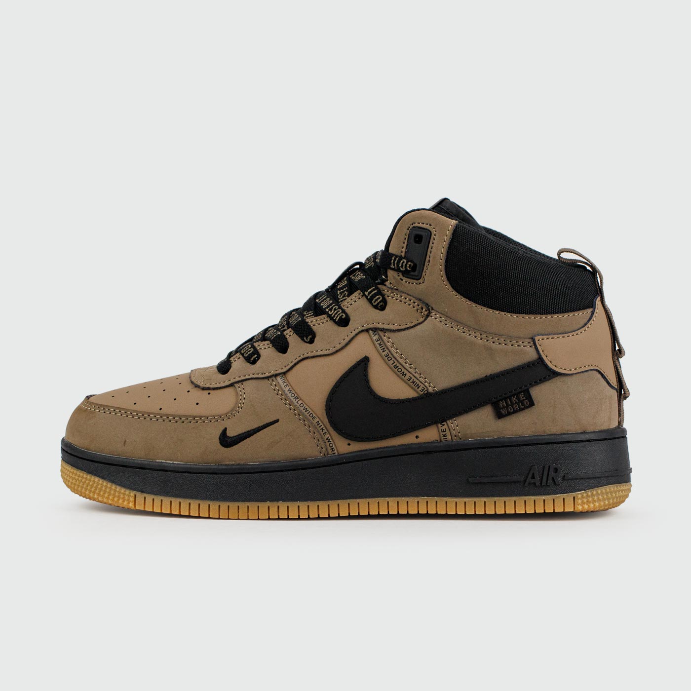 Кроссовки Nike Air Force 1 Mid Brown / Black with Fur Кроссовки Nike Air Force 1 Mid Brown / Black with Fur