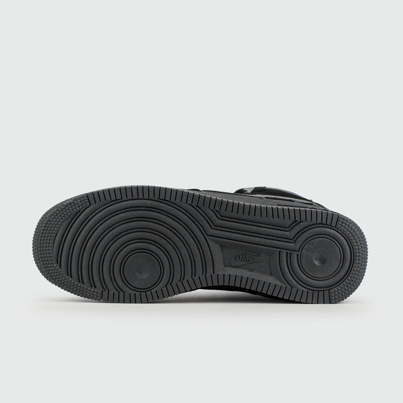 Кроссовки Nike Air Force 1 Mid Black / Grey with Fur