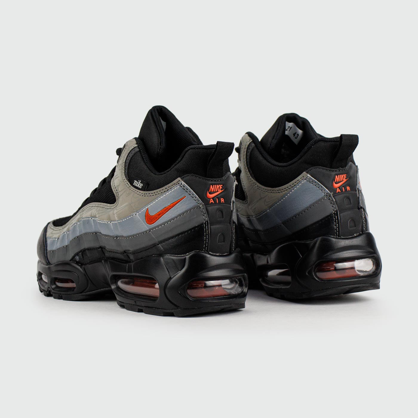 Кроссовки Nike Air Max 95 Grey Black / Red with Fur Кроссовки Nike Air Max 95 Grey Black / Red with Fur