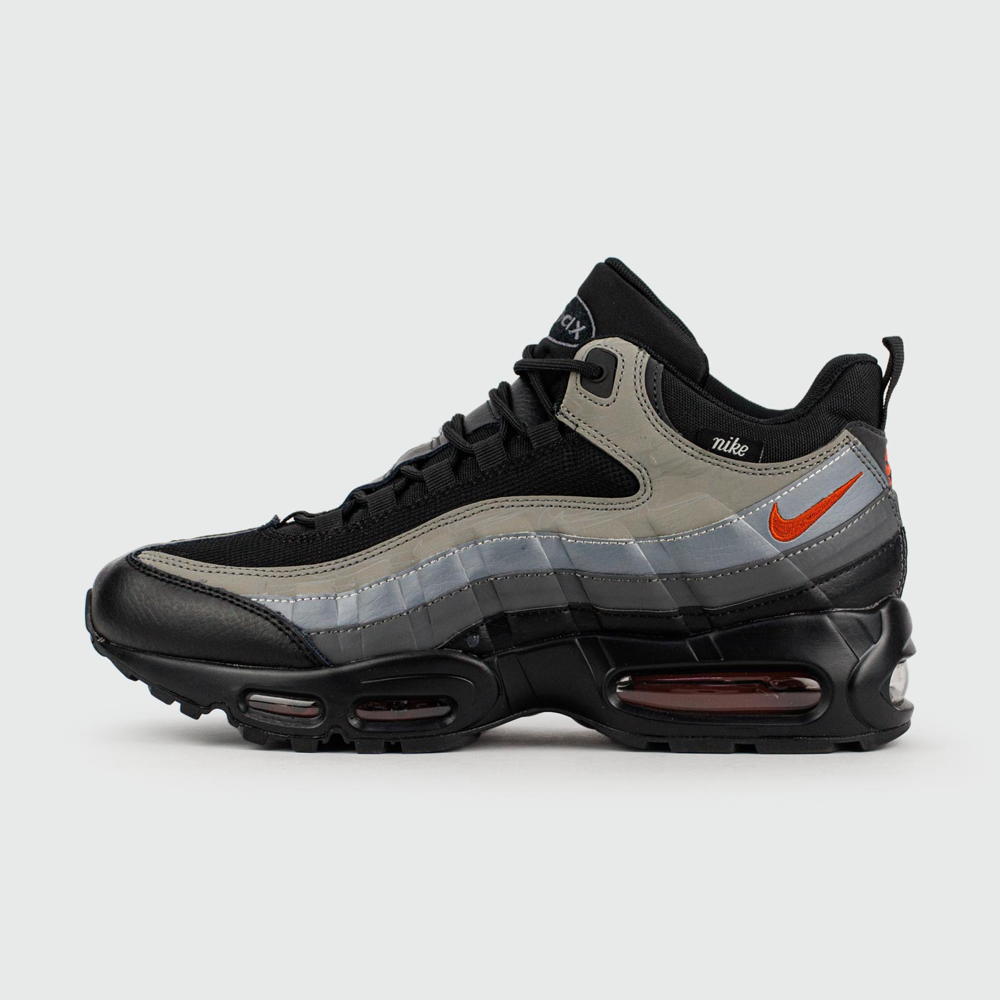 Кроссовки Nike Air Max 95 Grey Black / Red with Fur Кроссовки Nike Air Max 95 Grey Black / Red with Fur