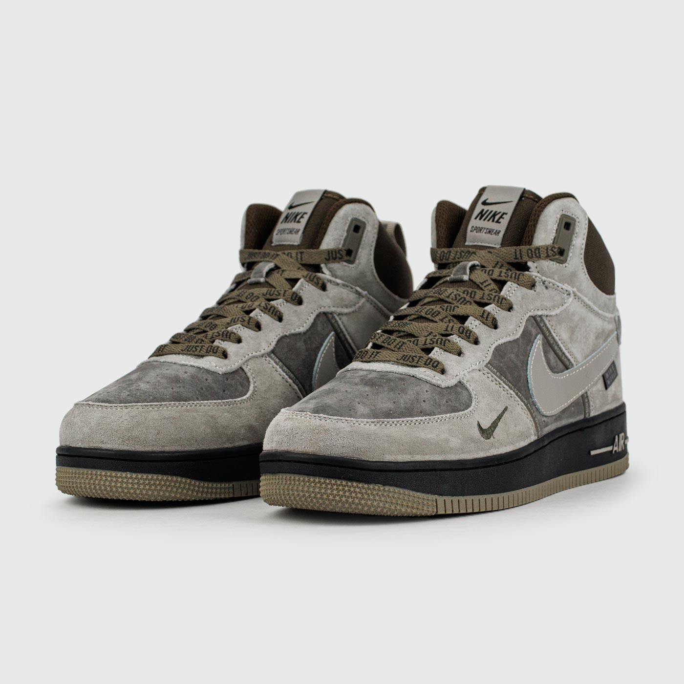 Кроссовки Nike Air Force 1 Mid L.Grey / Black Ftwr with Fur Кроссовки Nike Air Force 1 Mid L.Grey / Black Ftwr with Fur