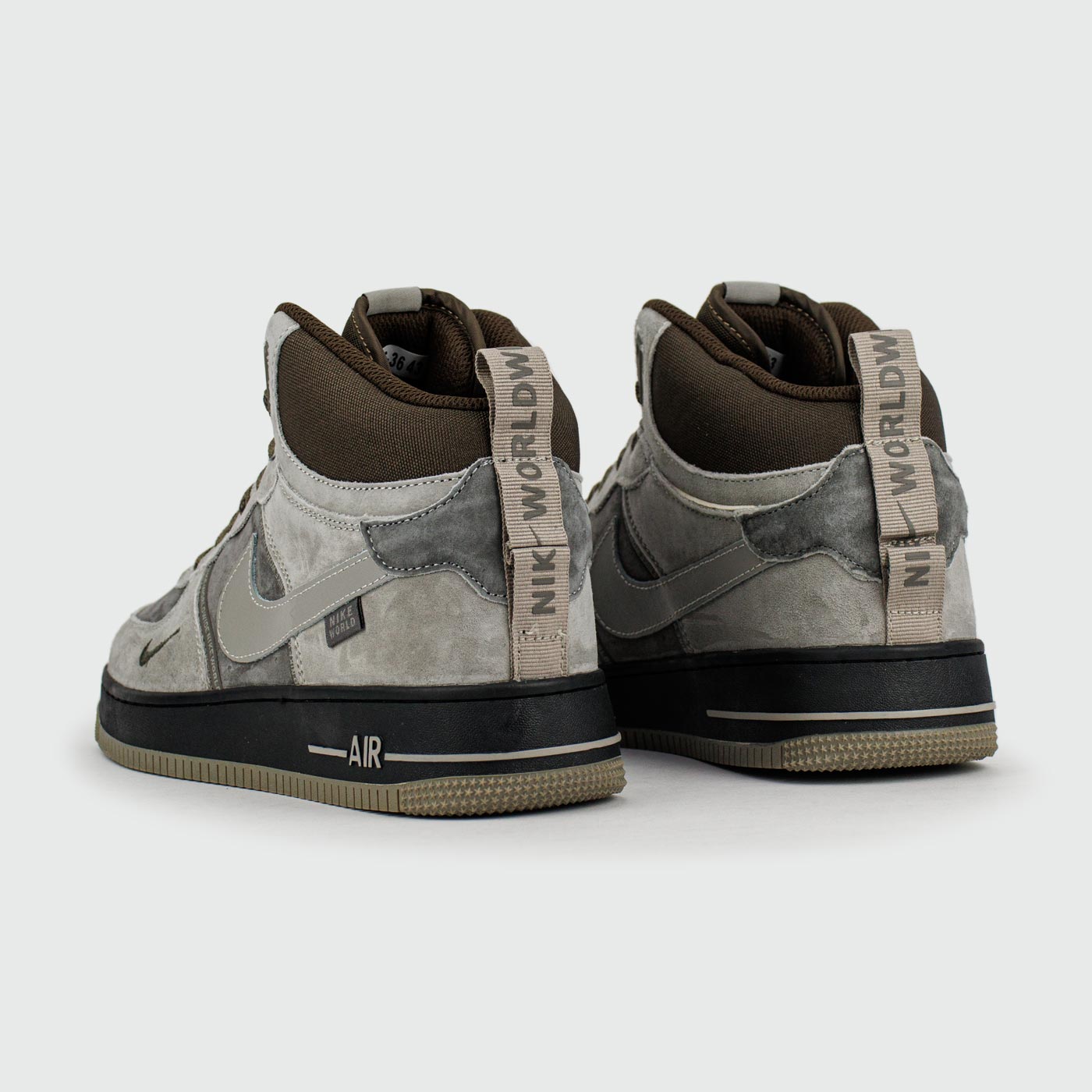 Кроссовки Nike Air Force 1 Mid L.Grey / Black Ftwr with Fur Кроссовки Nike Air Force 1 Mid L.Grey / Black Ftwr with Fur