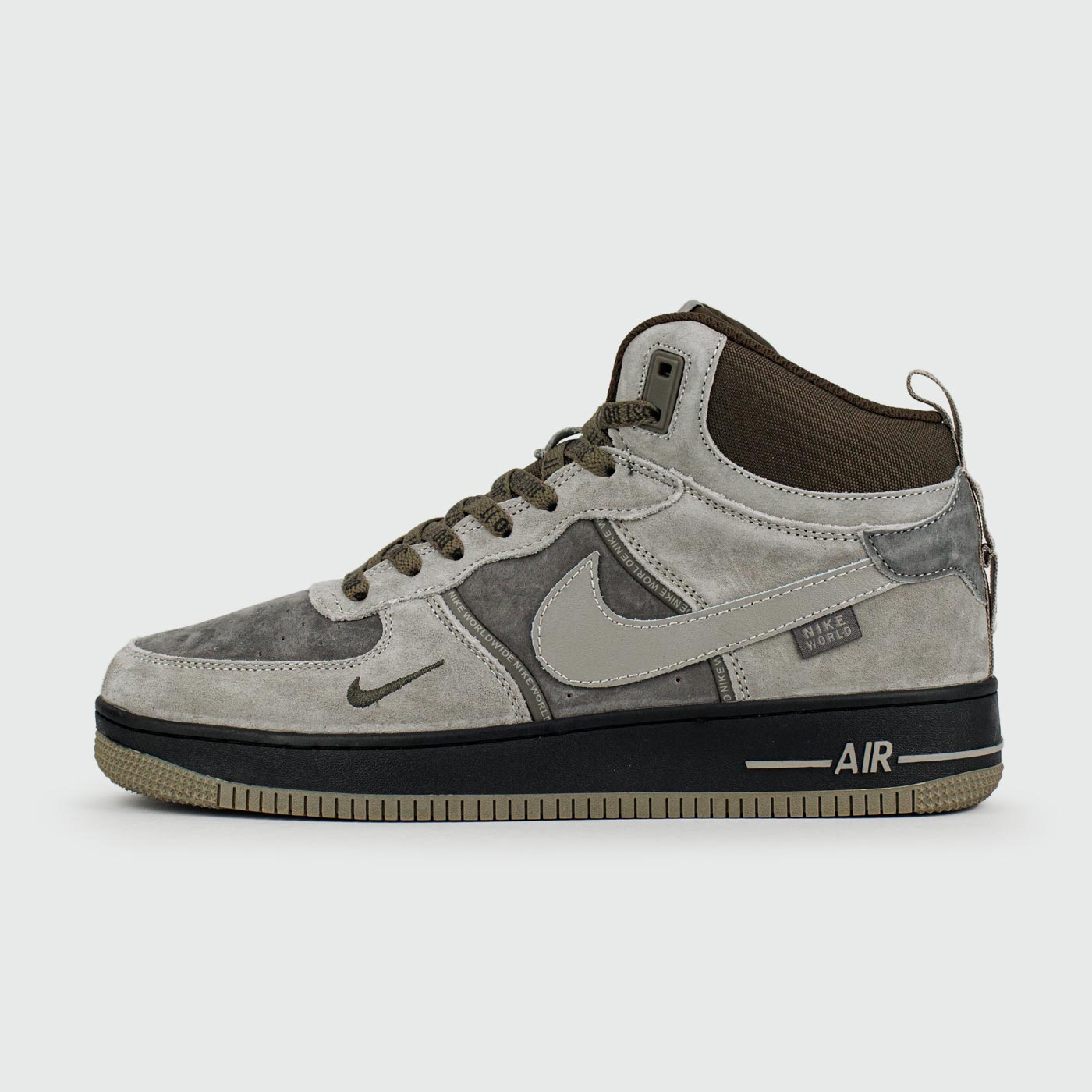 Кроссовки Nike Air Force 1 Mid L.Grey / Black Ftwr with Fur Кроссовки Nike Air Force 1 Mid L.Grey / Black Ftwr with Fur