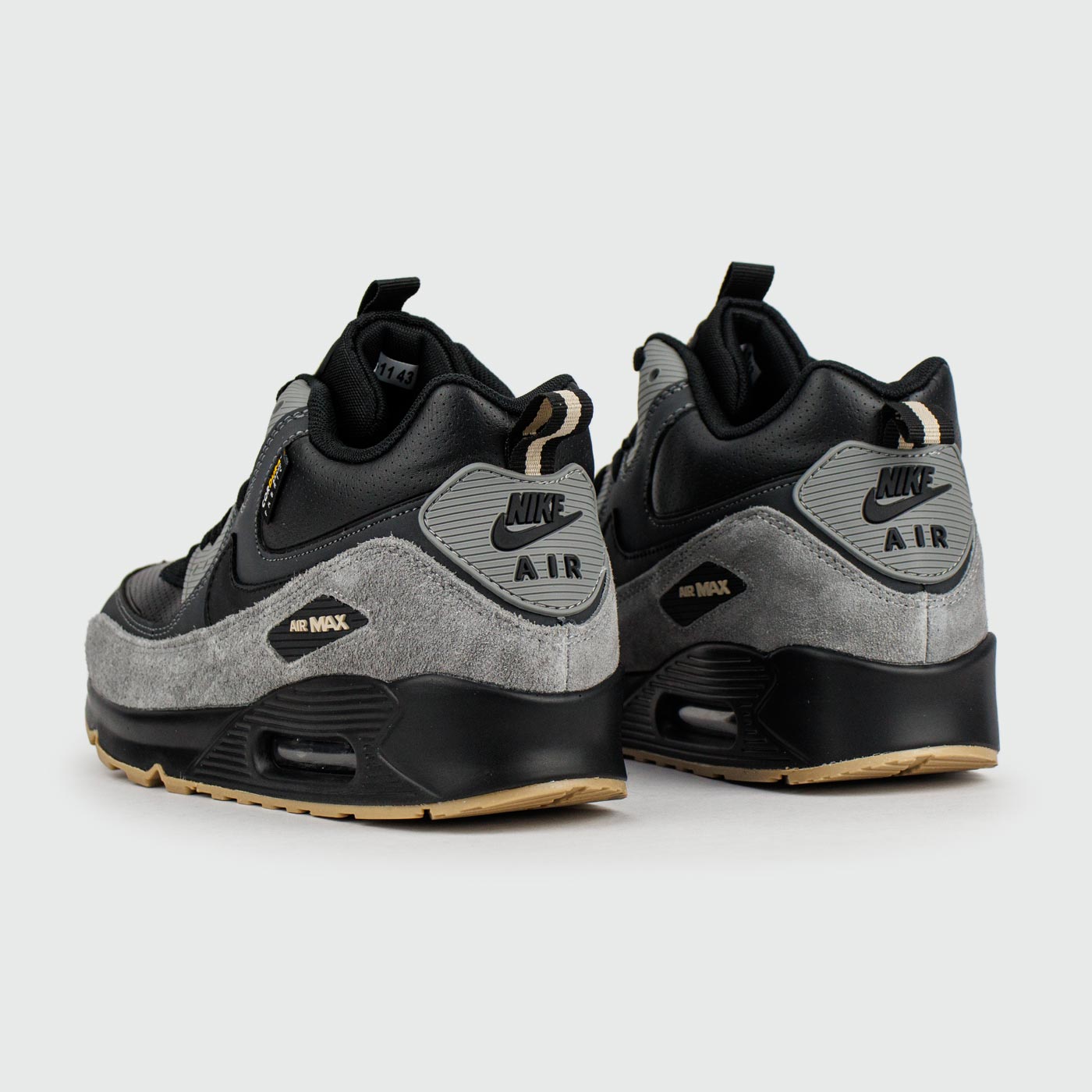 Кроссовки Nike Air Max 90 Mid Black Grey with Fur Кроссовки Nike Air Max 90 Mid Black Grey with Fur