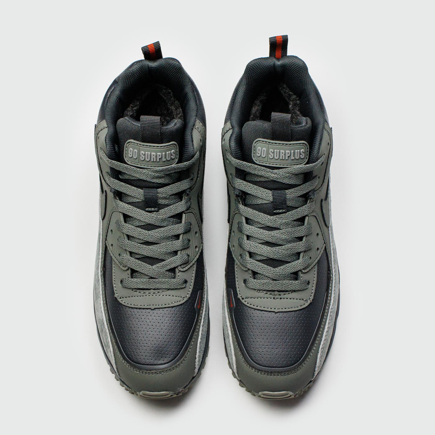 Кроссовки Nike Air Max 90 Mid Olive Grey with Fur Кроссовки Nike Air Max 90 Mid Olive Grey with Fur