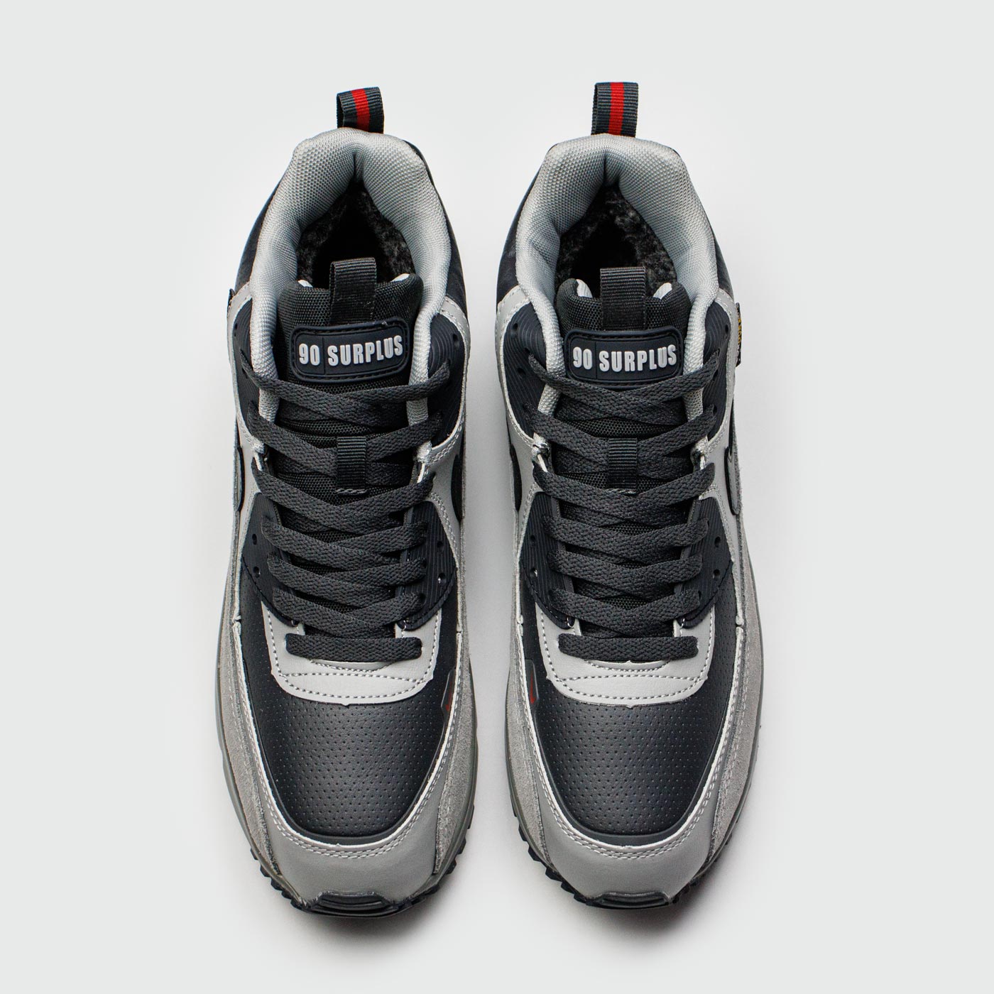 Кроссовки Nike Air Max 90 Mid Grey Black with Fur Кроссовки Nike Air Max 90 Mid Grey Black with Fur